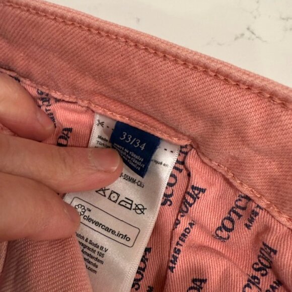 Scotch & Soda Pink Slim Fit Jeans Men’s 33x34 Ralston Skim - Picture 4 of 4